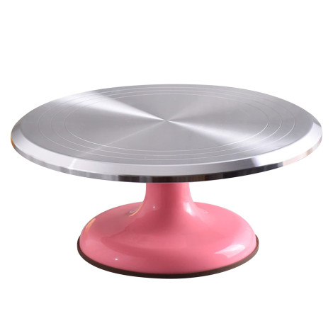 Polished alloy turntable large (pink low)
