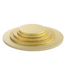 Round Gold Cake Drum 36cm