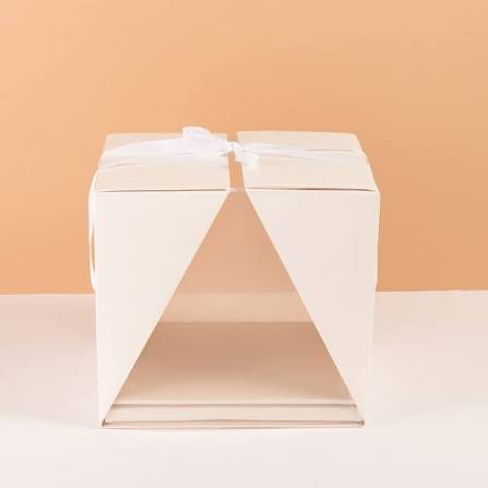 Triangular Cake Box + Ribbon Handle 23x33 cm