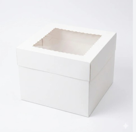 Cake Box White with Window 26x26x20 cm