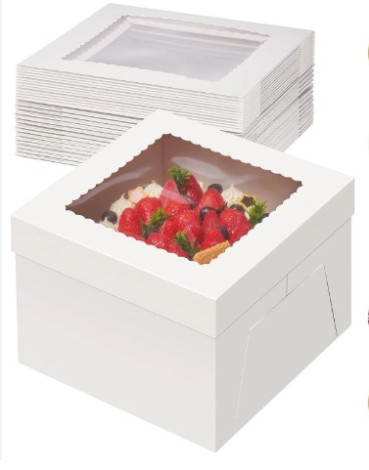 Cake Box White with Window 31x31x20 cm