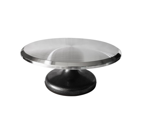 Polished alloy turntable large (black background)