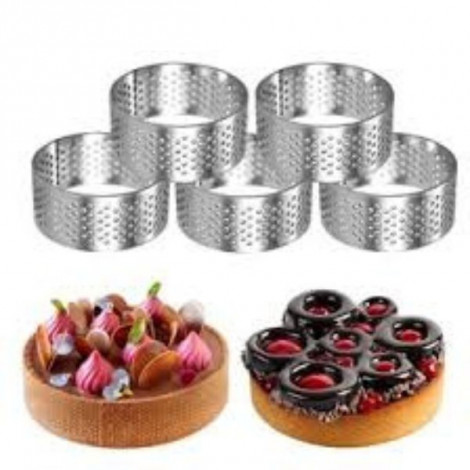 Perforated S/S round shaped tart mould