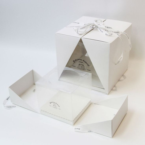 Triangular Cake Box + Ribbon Handle 26x32cm