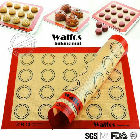 silicone Cloth Macarons 60*40cm Brown red edge